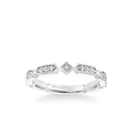 Stackable Band with Diamond and Milgrain Alternating Multi-Shape Design