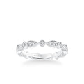 Stackable Band with Diamond and Milgrain Accented Multi-Shape Design