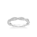 Stackable Band with Half Diamond Half Rope Twist