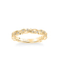 Stackable Band with Diamond and Milgrain Floral Design