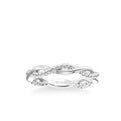 Stackable Band with Half Diamond Half Polished Twist