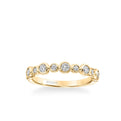 Stackable Band with Alternating Bezel Set Diamonds