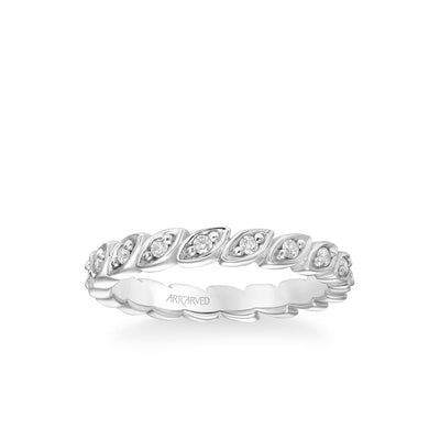 Stackable Eternity Band with Diamond Petal Design