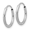 14k White Gold 1.5mm Diamond-cut Endless Hoop Earrings