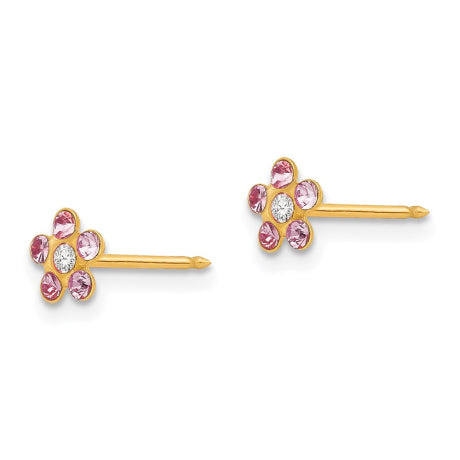 Inverness 14k June Crystal Birthstone Flower Earrings