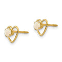 14k Madi K 3mm Opal Birthstone Heart Earrings