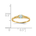 14k Madi K 3mm Aquamarine Birthstone Baby Ring