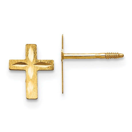 14k Madi K Diamond Cut Cross Earrings