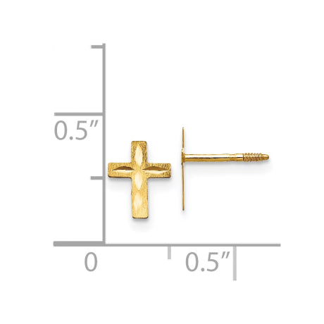 14k Madi K Diamond Cut Cross Earrings