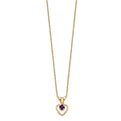 14k Madi K 3mm Amethyst Heart Birthstone Necklace