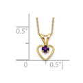 14k Madi K 3mm Amethyst Heart Birthstone Necklace