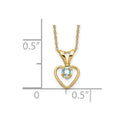 14k Madi K 3mm Aquamarine Heart Birthstone Necklace