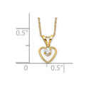 14k Madi K 3mm White Zircon Heart Birthstone Necklace