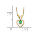 14k Madi K 3mm Emerald Heart Birthstone Necklace