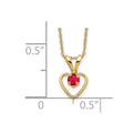 14k Madi K 3mm Ruby Heart Birthstone Necklace