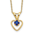 14k Madi K 3mm Sapphire Heart Birthstone Necklace