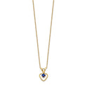 14k Madi K 3mm Sapphire Heart Birthstone Necklace