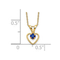 14k Madi K 3mm Sapphire Heart Birthstone Necklace