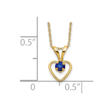 14k Madi K 3mm Sapphire Heart Birthstone Necklace