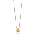 14k Madi K 3mm Blue Zircon Heart Birthstone Necklace