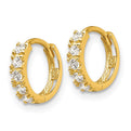 14k Madi K CZ Children's Hinged Hoop Earrings