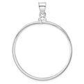 Wideband Distinguished Coin Jewelry Sterling Silver Polished 39.4 x 3.1mm 1 oz. Screw Top Coin Bezel Pendant