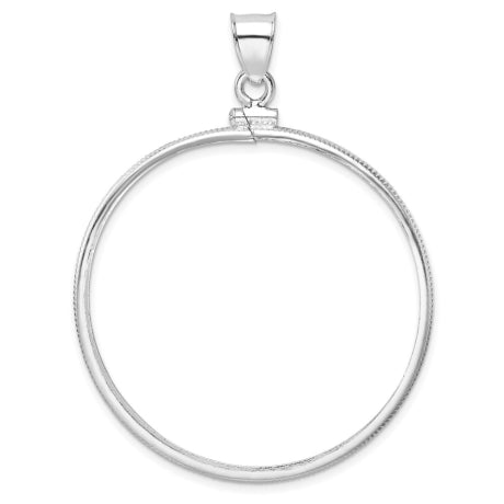 Wideband Distinguished Coin Jewelry Sterling Silver Polished 39.4 x 3.1mm 1 oz. Screw Top Coin Bezel Pendant