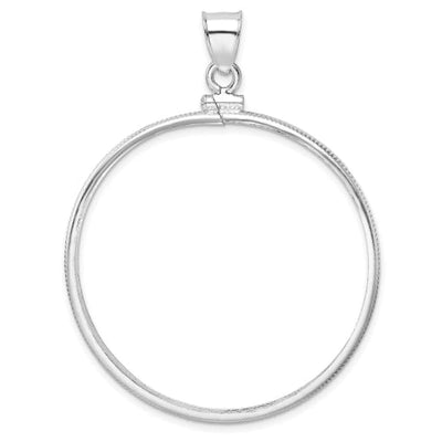 Wideband Distinguished Coin Jewelry Sterling Silver Polished 39.4 x 3.1mm 1 oz. Screw Top Coin Bezel Pendant