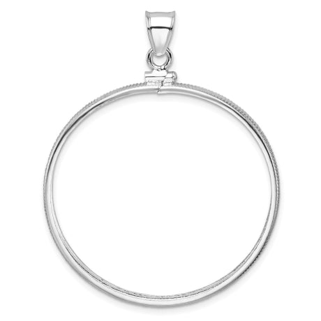 Wideband Distinguished Coin Jewelry Sterling Silver Polished 39.4 x 3.1mm 1 oz. Screw Top Coin Bezel Pendant