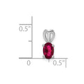 Sterling Silver Rhodium-plated Created Ruby Pendant