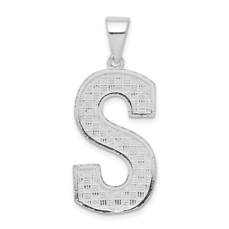 Sterling Silver Letter S Initial Pendant