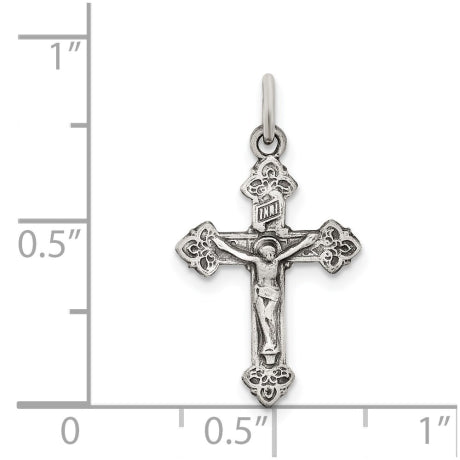 Sterling Silver Antiqued INRI Crucifix Pendant