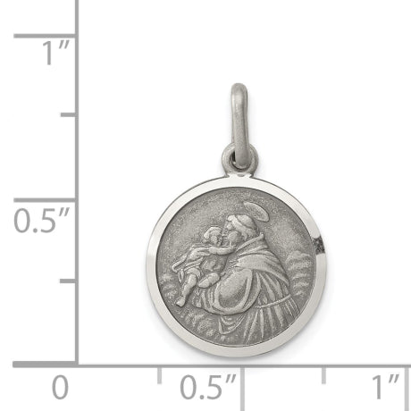 Sterling Silver Antiqued Saint Anthony Medal