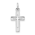 Sterling Silver Rhodium-plated Cross Pendant