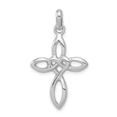 Sterling Silver Rhodium Plated Cross Pendant