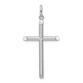 Sterling Silver Rhodium Plated Polished Cross Charm