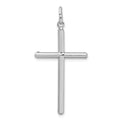 Sterling Silver Rhodium Plated Polished Cross Charm