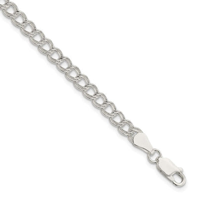 Sterling Silver 5mm Double Link Charm Bracelet