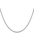 Sterling Silver Rhodium-plated 1.5mm Diamond-cut Rope Chain