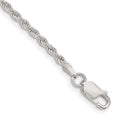 Sterling Silver 2.25mm Diamond-cut Rope Chain