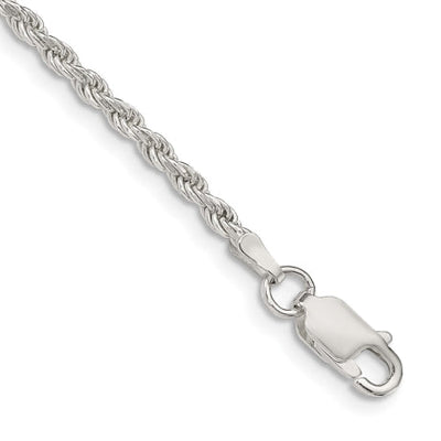 Sterling Silver 2.25mm Diamond-cut Rope Chain