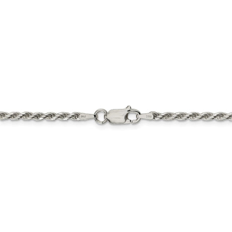 Sterling Silver 2.25mm Diamond-cut Rope Chain