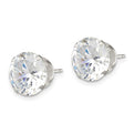 Sterling Silver 10mm Round Snap Set CZ Stud Earrings