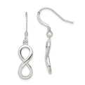 Sterling Silver Polished Infinity Symbol Shepherd Hook Earrings