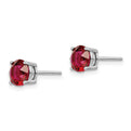 Sterling Silver Rhod-pltd Red Crystal Birthstone Earrings