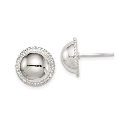 Sterling Silver 12mm Button Earrings