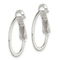 Sterling Silver 1.5mm Oval Omega Back Hoop Earrings