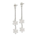 Sterling Silver Flower Dangle Post Earring