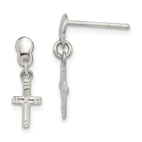 Sterling Silver Dangle Cross Earrings