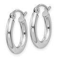 Sterling Silver Rhodium-plated 2.5mm Round Hoop Earrings